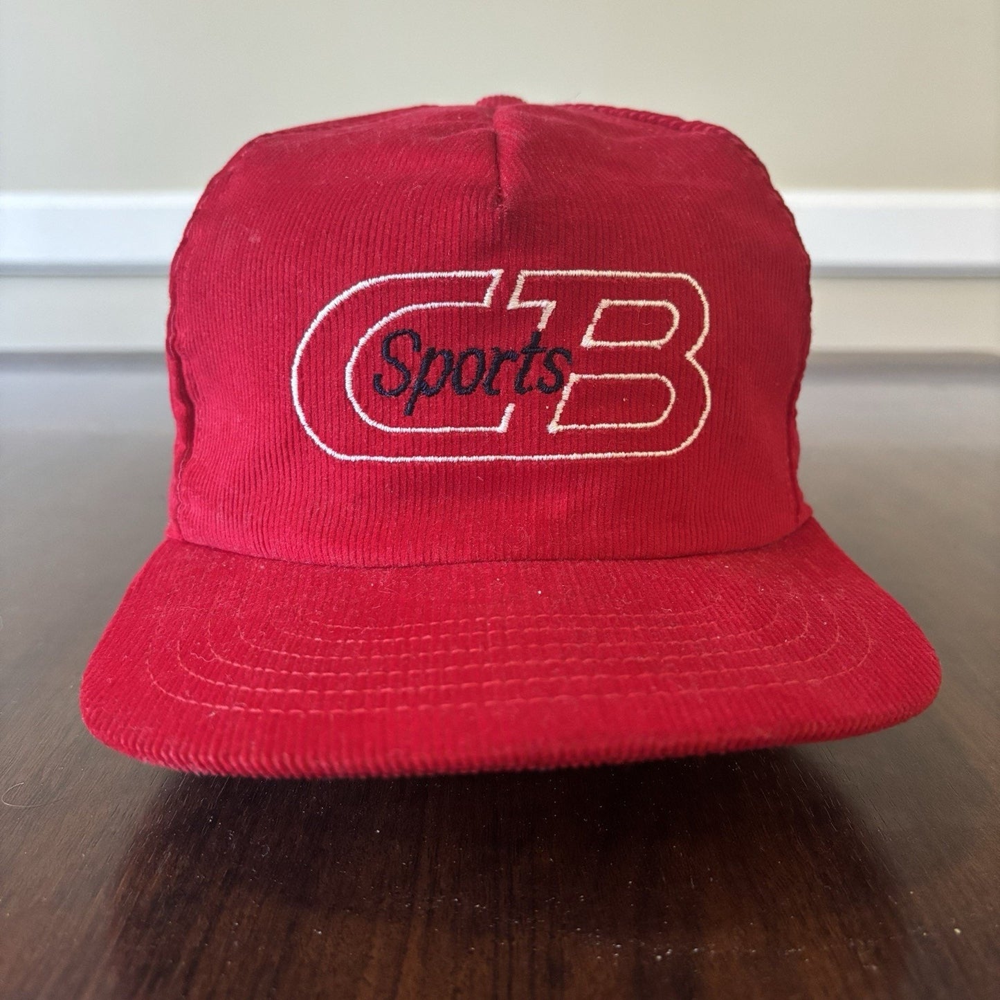 Red CB Sports Skiing Corduroy Hat