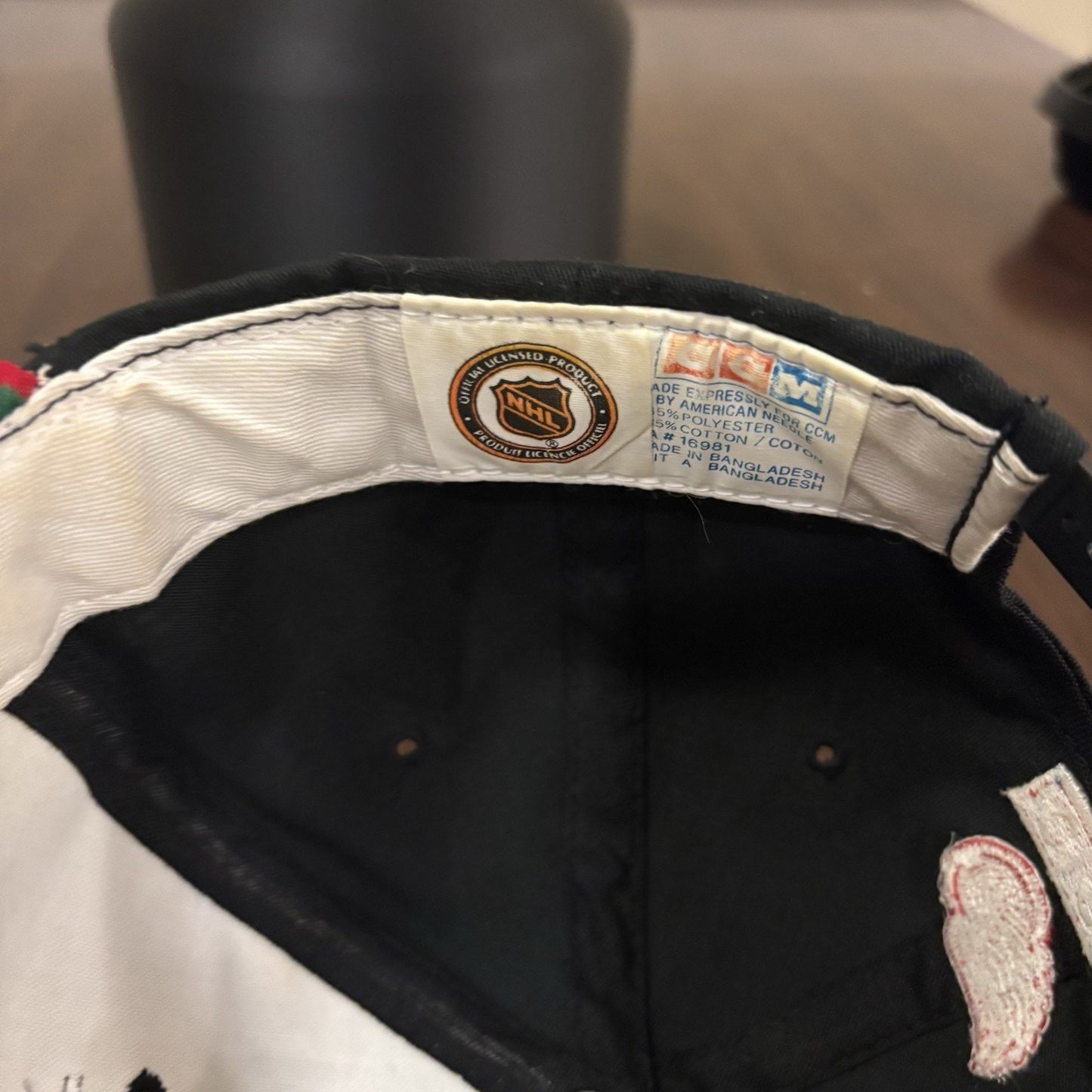 Black Detroit Red Wings Hat