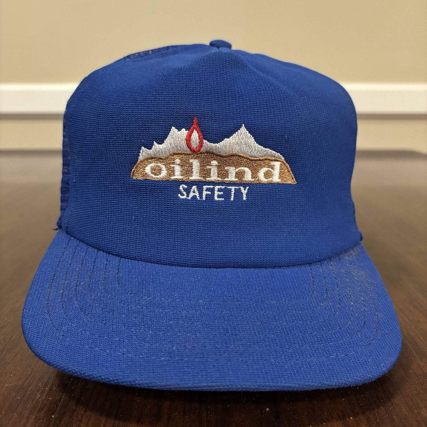 Blue Oilind Safety Trucker Hat
