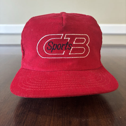 Red CB Sports Skiing Corduroy Hat