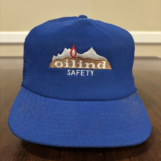 Blue Oilind Safety Trucker Hat